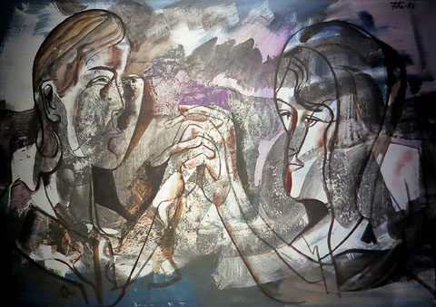 Aparellament. 1986. T&egrave;cnica mixta. 65 x 92 cms