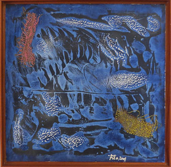 Plecs (a M&agrave;rius Torres). 2002. Mixta tauler. 60 x 60 cm