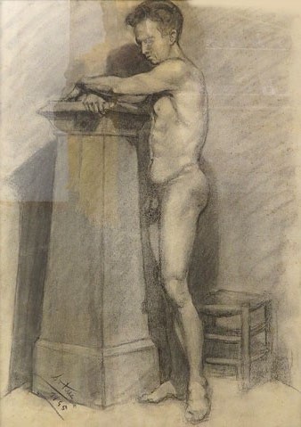 Model. Llapis plom sobre paper. 62 x 45 cms. 1945