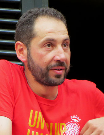 L'entrenador Pablo Mach&iacute;n durant la celebraci&oacute;