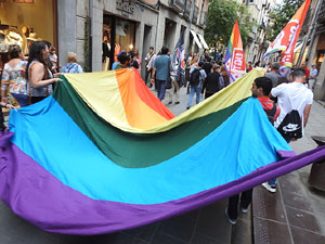 Manifestaci&oacute; contra l'homof&ograve;bia i la transf&ograve;bia, organitzada pel Consell Municipal de les Lesbianes, Gais,