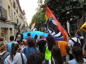 Manifestaci&oacute; contra l'homof&ograve;bia i la transf&ograve;bia, organitzada pel Consell Municipal de les Lesbianes, Gais,