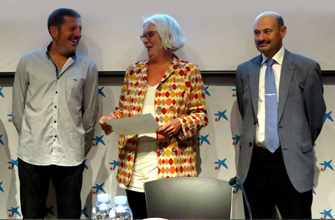 La premiada N&uacute;ria D&ograve;ria, amb el seu guard&oacute;