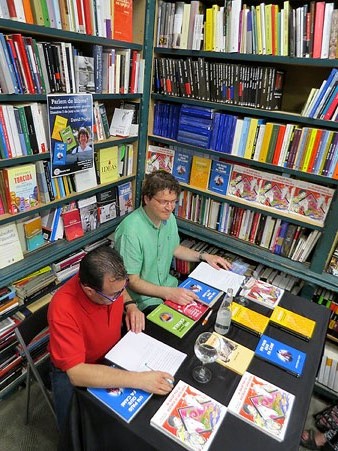 David Pag&egrave;s i Xavier Del&ograve;s durant l'esdeveniment