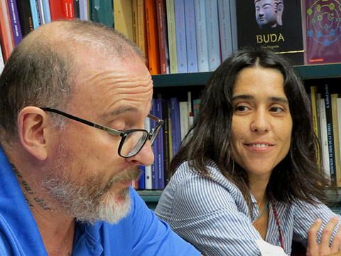 Josep Dom&egrave;nech i Joana Castells durant l'activitat