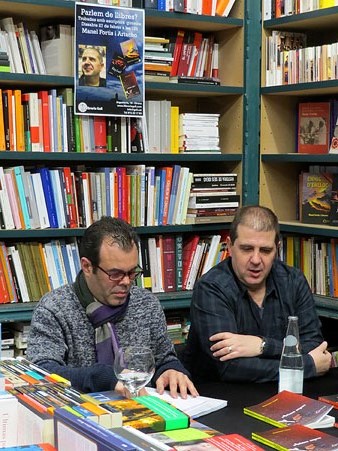 Manel Fortis Artacho i Xavier Del&ograve;s durant l'esdeveniment