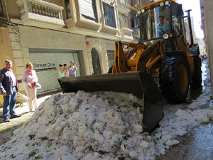 Tromba d'aigua i calamarsa a la ciutat de Girona el 30 de juny 2017. El dia despr&eacute;s