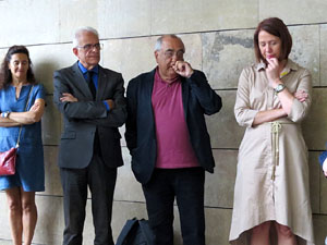 Descobriment d'una placa en record de les persones treballadores de la f&agrave;rica Grober de Girona