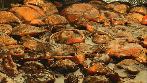 El tast gastron&ograve;mic: platillo de pilotilles amb s&egrave;pia i pinatells