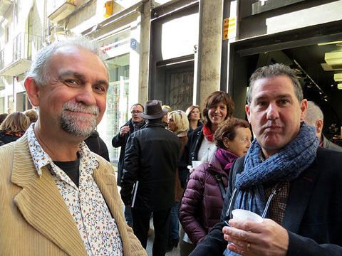 El xef Enric Herce i l'editor Jaume Viladot durant la presentaci&oacute;