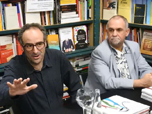 Presentaci&oacute; 'Un any a la cuina' d'Enric Herce a la Llibreria Geli de Girona, amb Salvador Garcia-Arb&oacute;s i una cassola d'Abraham Simon