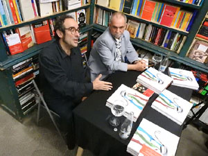 Presentaci&oacute; 'Un any a la cuina' d'Enric Herce a la Llibreria Geli de Girona, amb Salvador Garcia-Arb&oacute;s i una cassola d'Abraham Simon