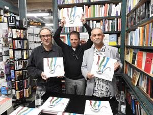 Presentaci&oacute; 'Un any a la cuina' d'Enric Herce a la Llibreria Geli de Girona, amb Salvador Garcia-Arb&oacute;s i una cassola d'Abraham Simon