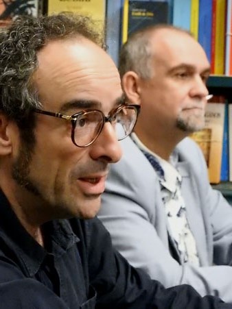 Salvador Garcia-Arb&oacute;s i Enric Herce durant l'esdeveniment