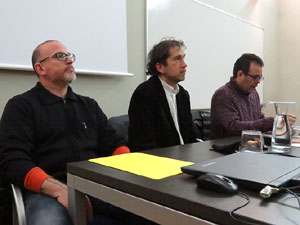Llibreria Geli. Presentaci&oacute; del llibre El navegant, de Joan-Llu&iacute;s Llu&iacute;s, amb Josep Dom&egrave;nech Ponsat&iacute; i Xavier Del&ograve;s