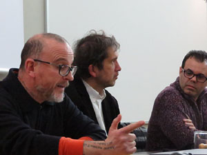 Llibreria Geli. Presentaci&oacute; del llibre El navegant, de Joan-Llu&iacute;s Llu&iacute;s, amb Josep Dom&egrave;nech Ponsat&iacute; i Xavier Del&ograve;s