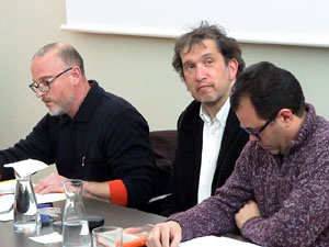 Llibreria Geli. Presentaci&oacute; del llibre El navegant, de Joan-Llu&iacute;s Llu&iacute;s, amb Josep Dom&egrave;nech Ponsat&iacute; i Xavier Del&ograve;s