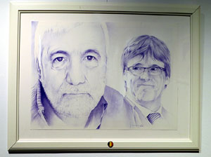 Exposici&oacute; 'El proc&eacute;s a punta de Bic', dibuixos de Jordi Magri&agrave; a la Casa de Cultura de Girona