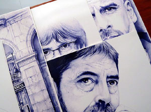 Exposici&oacute; 'El proc&eacute;s a punta de Bic', dibuixos de Jordi Magri&agrave; a la Casa de Cultura de Girona