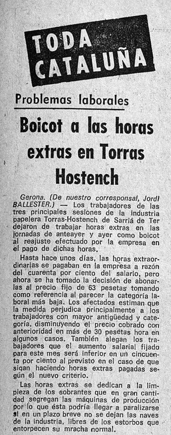 Article publicat al diari Tele-eXpr&eacute;s el 12/01/1974