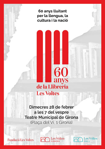 Cartell del 60&egrave; aniversari de la llibreria Les Voltes