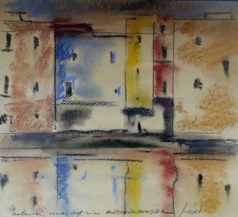 Estudis de colors per al projecte Cases del riu. 1983. Ceres, aquarel&middot;les i pastel sobre paper