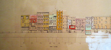 Projecte complet Cases del riu. 1983. Aquarel&middot;la sobre paper. Fragment