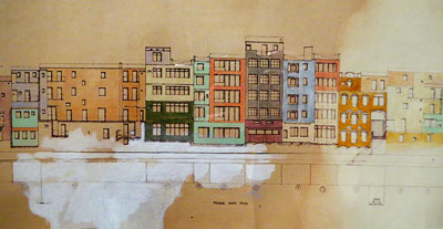 Projecte complet Cases del riu. 1983. Aquarel&middot;la sobre paper. Fragment