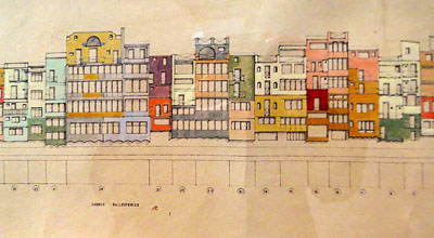 Projecte complet Cases del riu. 1983. Aquarel&middot;la sobre paper. Fragment