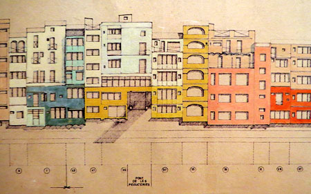 Projecte complet Cases del riu. 1983. Aquarel&middot;la sobre paper. Fragment