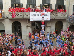 Ascens del Girona FC i el B&agrave;squet Girona. Rebuda a la pla&ccedil;a del Vi