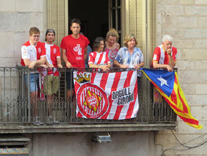Ascens del Girona FC i el B&agrave;squet Girona. Rebuda a la pla&ccedil;a del Vi