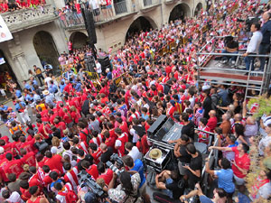 Ascens del Girona FC i el B&agrave;squet Girona. Rebuda a la pla&ccedil;a del Vi