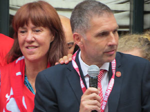 Ascens del Girona FC i el B&agrave;squet Girona. Rebuda a la pla&ccedil;a del Vi