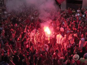 Ascens del Girona FC i el B&agrave;squet Girona. Rebuda a la pla&ccedil;a del Vi