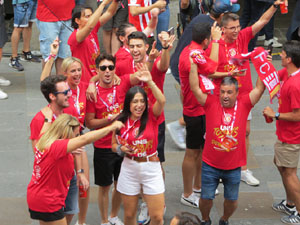 Ascens del Girona FC i el B&agrave;squet Girona. Rebuda a la pla&ccedil;a del Vi
