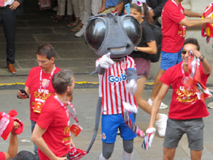 Ascens del Girona FC i el B&agrave;squet Girona. Rebuda a la pla&ccedil;a del Vi