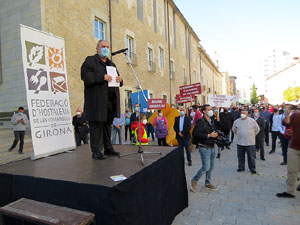 Concentraci&oacute; contra el tancament d'hostaleria i est&egrave;tica davant la seu de la Generalitat