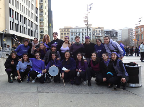 Commemoraci&oacute; del Dia de la Dona 2024 a la pla&ccedil;a de l'U d'octubre de 2017