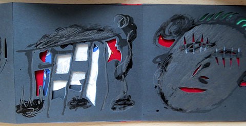 Cap i cua. 2002. Collage / paper. Exemplar &uacute;nic (Detall)