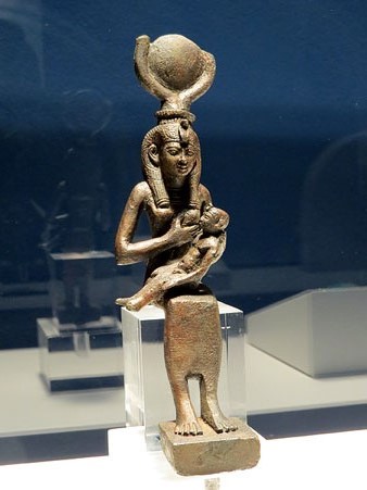 Estatueta de la deesa Isis amb el seu fill Horus. Bronze. Baixa &Egrave;poca, Ca. 664-332 aC