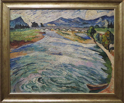 Mela Muter. Remolins al riu Roine prop d'Aviny&oacute;. Ca. 1940-1945