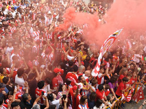 Celebraci&oacute; del Girona FC a la Champions League