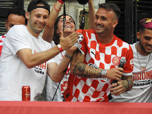 Celebraci&oacute; del Girona FC a la Champions League