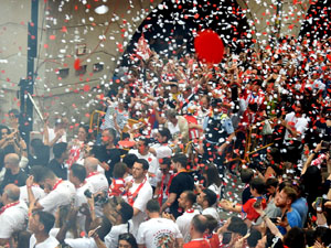 Celebraci&oacute; del Girona FC a la Champions League