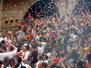 Celebraci&oacute; del Girona FC a la Champions League