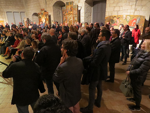 Un moment de la presentaci&oacute; al Museu d'Art de Girona