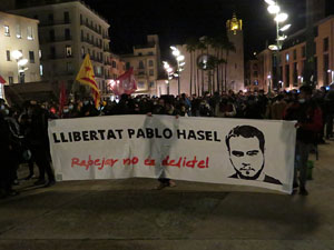 Manifestaci&oacute; per la llibertat de Pablo Has&eacute;l