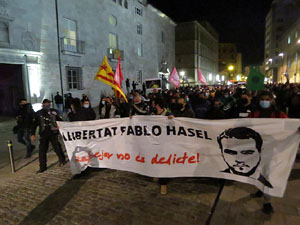 Manifestaci&oacute; per la llibertat de Pablo Has&eacute;l