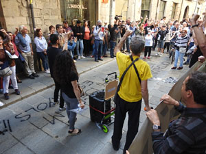 Manifestaci&oacute; contra l'acte de la Fundaci&oacute; Princesa de Girona
